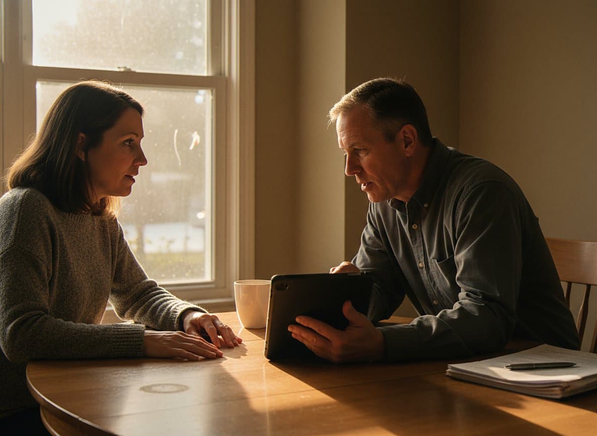 Homeowner reviewing a printed mold inspection report