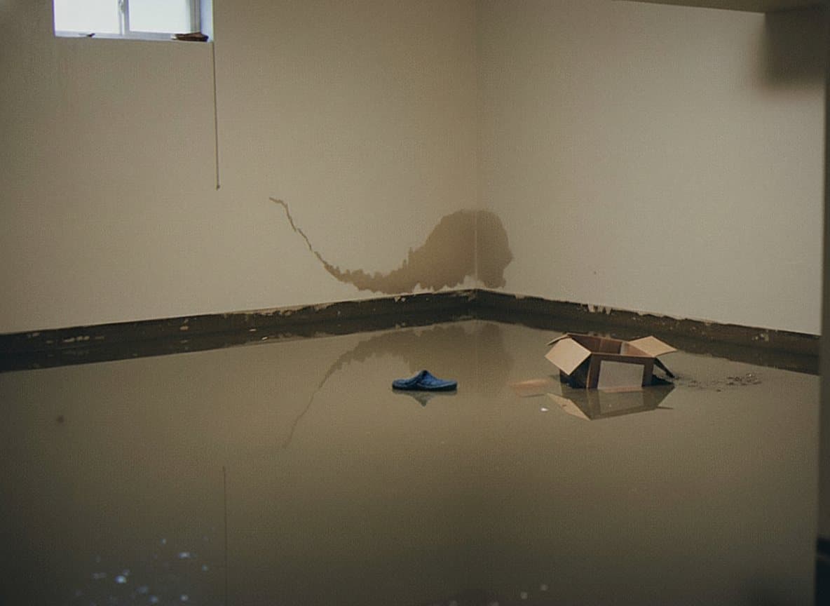 Water damage and mold on a wall